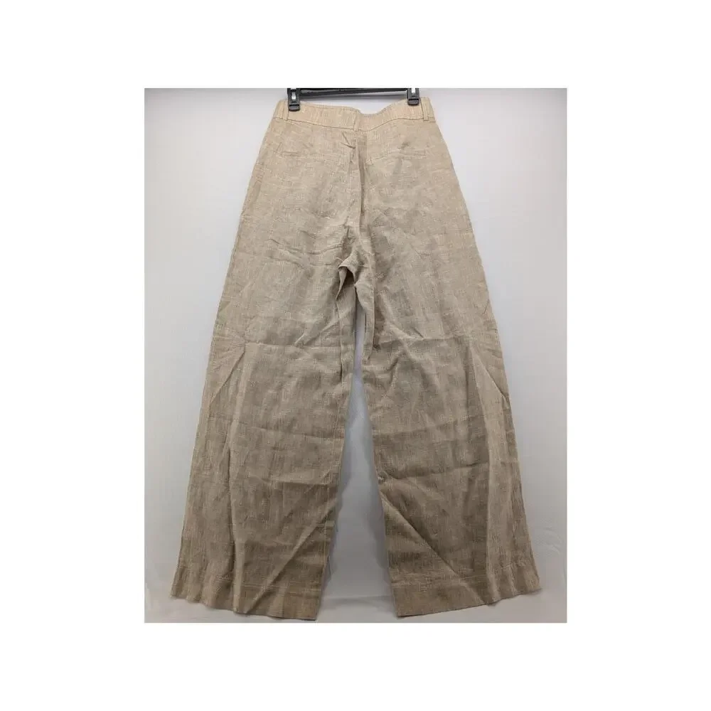 NWT Everlane Women's The Linen Way-High Drape Pant in Cornstarch Chambray sz 8